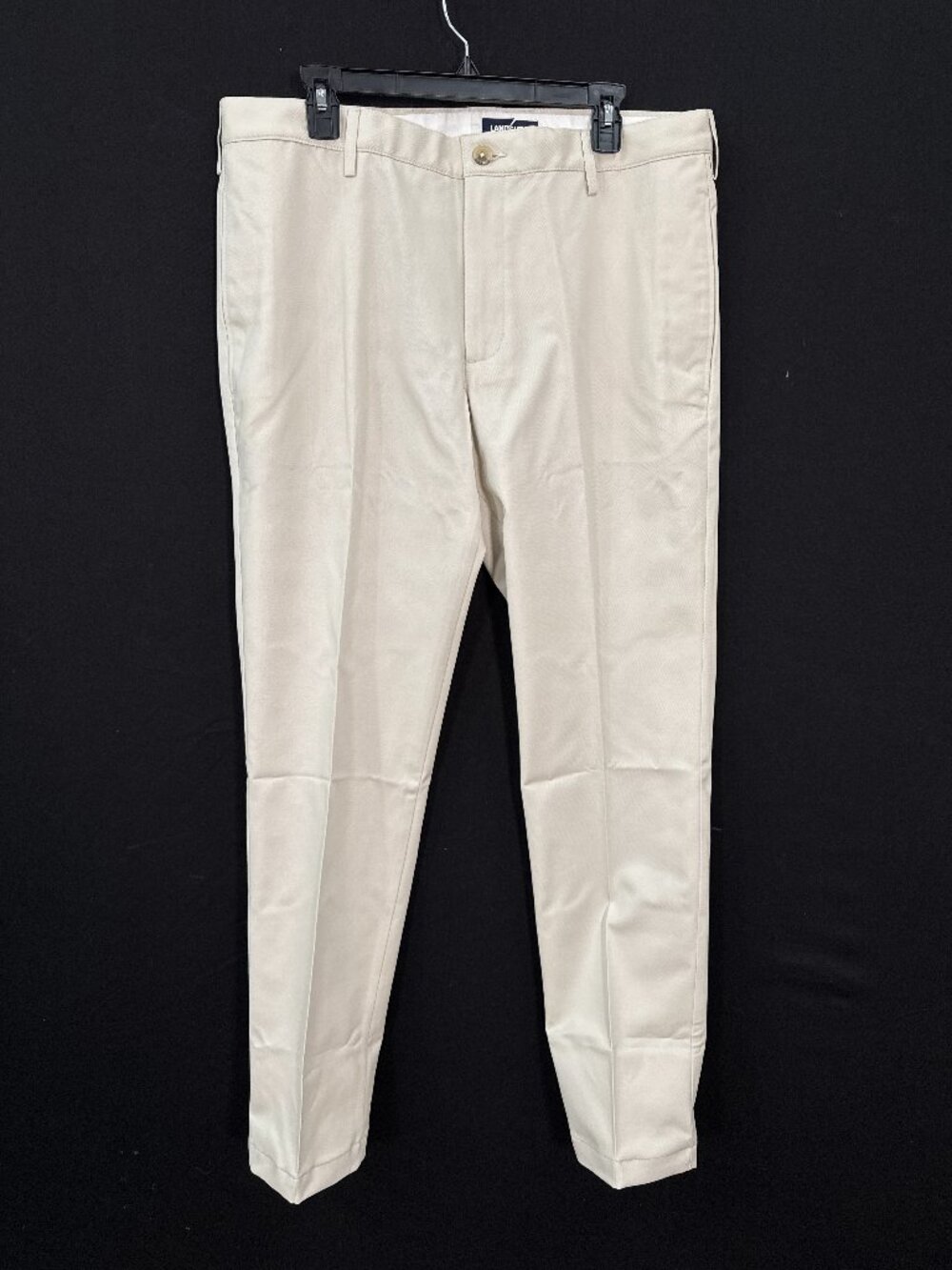 Lands' End Men's Slim Fit Chino Pants Light Stone 37x33 NWOT